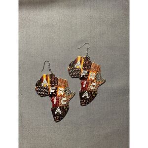 Large‎ African American Women Wood Earrings